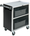 Thumbnail image #4 for Vollrath 3-Shelf Bussing Cart with Three-Sided Black Vinyl Panels and Stainless Steel Shelves, 300 lb. Capacity