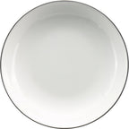 Thumbnail image #1 for International Tableware Torino™ Bistro TB-110-BL Pasta Bowl, 40 oz., 10" Round, Porcelain, European White with Black 1 Dozen