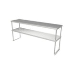 Thumbnail image #1 for ATSMFG MET MET-DOS-1872 ATS MFG Adjustable Double Overshelf, Table-Mount, 72"W x 18"D x 32"H, 18/430 Stainless Steel