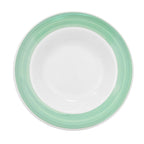 Thumbnail image #1 for CAC China Rainbow R-125-G Green Ceramic Pasta Bowl, 30 oz, 12-3/4" Round, Rolled Edge 1 Dozen