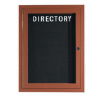 Thumbnail image #1 for AARCO Products OADCO2418RL Enclosed Directory Board, 18"W x 24"H, Aluminum Frame, Swing Door, Helvetica Letter Set, Indoor/Outdoor