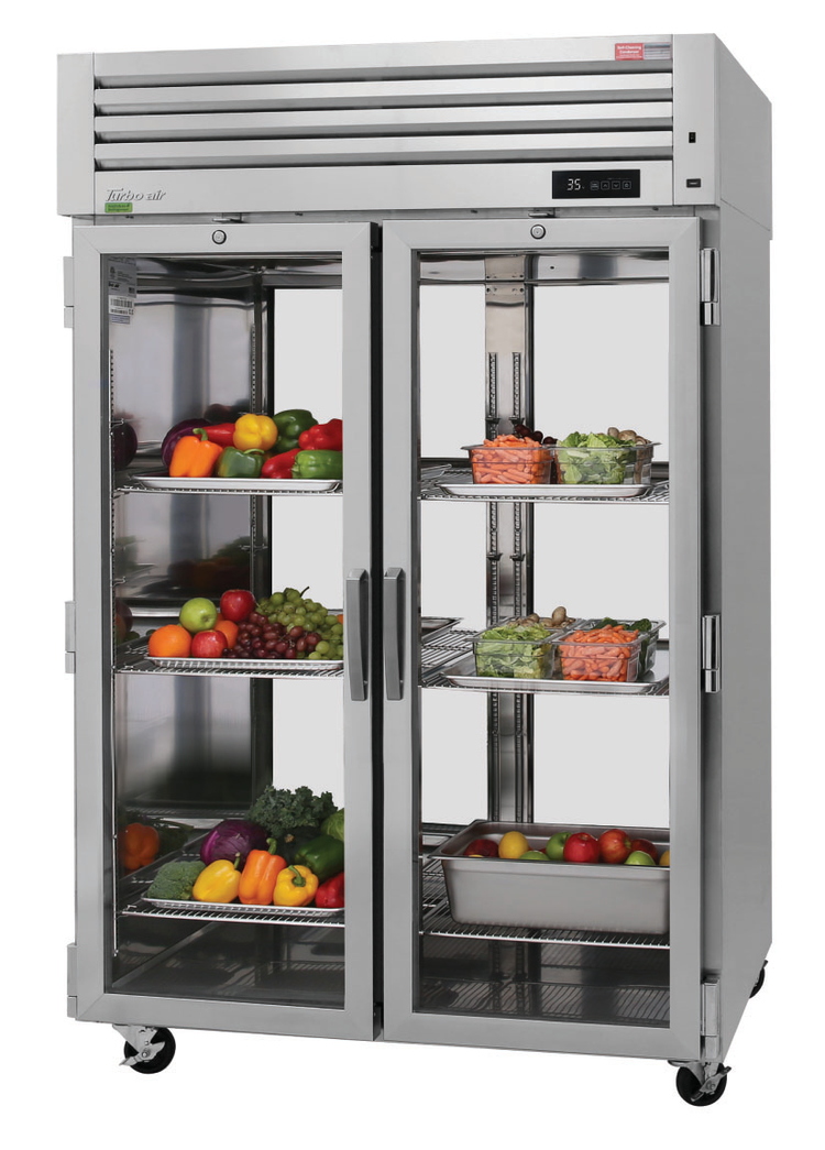 Product image #5 for Turbo Air PRO Series 2-Section Pass-Thru Glass Door Reach-In Refrigerator, Top-Mount, 54.82 Cu. Ft.