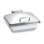 Thumbnail image #1 for Eastern Tabletop Park Avenue 3914B 6 qt Square Stainless Steel Induction Chafing Dish with Hinged Cover