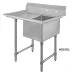 Thumbnail image #4 for Klinger's Trading HDS1DL 36-1/2-Inch One-Compartment 16-Gauge Stainless Steel Sink with 18-Inch Left Drainboard