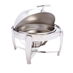 Thumbnail image #1 for Alegacy Foodservice Products Sonata Serenade AL201A 6 qt Round Stainless Steel Roll-Top Chafing Dish, Canned Heat
