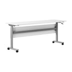 Thumbnail image #1 for Flash Furniture MT-M7224-T-LEG-WHTGRY-GG Rectangular Nesting Flip Training Table, 72"W x 24"D x 30"H, T-Legs, White/Gray