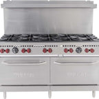 Thumbnail image #1 for Vulcan Quick Ship SX60-10B-QS-PLATINUM Core SX60-10B Series Range. (10) 28,000 BTU burners with lift-off burner heads, (2) standard ovens, stainless
