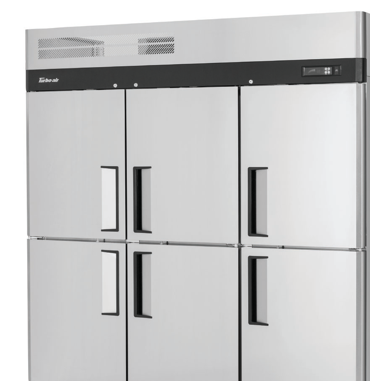 Product image #5 for Turbo Air M3 Three-Section Reach-In Refrigerator, 65.6 Cu. Ft., Top-Mount Self-Contained, Six Half Solid Doors