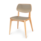 Thumbnail image #1 for JustChair Manufacturing W74018-FSC-FBC Mid-Century Side Chair, German Beech Wood Frame, Veneer Back, Upholstered Seat & Back