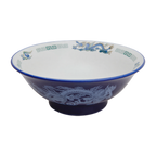 Thumbnail image #1 for Korin Inc BWL-293 Footed Bowl, 45 oz, Round, Blue Exterior with Dragon Design