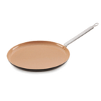 Thumbnail image #1 for Matfer Bourgeat Elite 666228 Ceramic-Coated Nonstick Aluminum Crepe Pan, 11" Diameter, Riveted Stainless Steel Handle