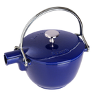 Thumbnail image #2 for Zwilling J.A. Henckels Staub® 1004372 Enameled Cast Iron Teapot/Kettle, 1 qt., with Lid and Tea Ball, Dark Blue