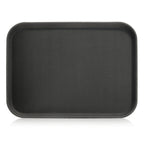 Thumbnail image #1 for New Star Foodservice Inc. 25156 Non-Slip Plastic Serving Tray, 15 x 20, Rectangular, Black Case of 12