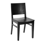 Thumbnail image #1 for Flash Furniture XU-DG-W0305-BLK-GG Solid Beechwood Dining Chair, Curved Backrest, Black Finish