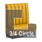 Thumbnail image #1 for ATSMFG ATS AT&S-ATQ-KR48-6CH GR6 Karender Three Quarter Circle Booth, single, 48" x 90" x 90" x 48"long x 48" high, 6-channel back, Upholstery and