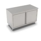 Thumbnail image #4 for John Boos 4CH4-3060 60"W x 30"D Enclosed Stainless Steel Work Table with Hinged Doors, Flat 14-Gauge 300-Series Top