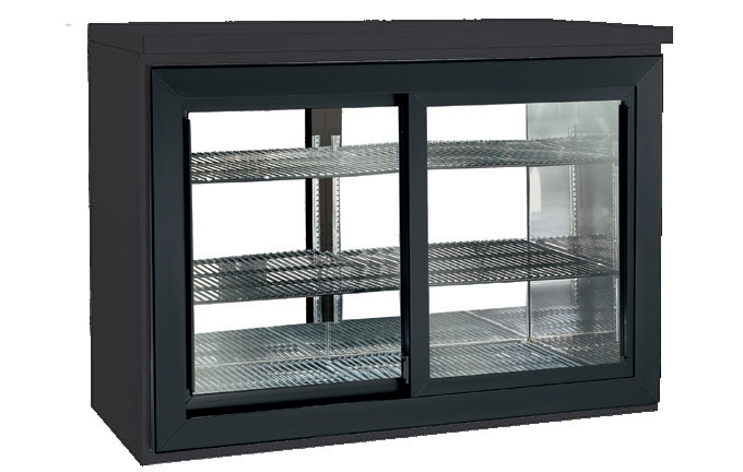 Product image #6 for Perlick SDBR48 Two-Section Remote Refrigerated Back Bar Storage Cabinet with Locking Sliding Glass Doors, 48 Inch Wide