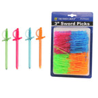 Thumbnail image #1 for Thunder Group PLTP050S Sword Picks, 3", Assorted Color Case of 96