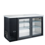 Thumbnail image #1 for Dukers Appliance Co., USA Ltd. DBB60-S2 . Refrigerated Back Bar Cooler, Two-Section, 2 Sliding Glass Doors, Black, 56-7/8"W