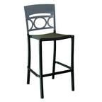Thumbnail image #1 for Grosfillex Moon UT456579 Outdoor Stacking Barstool, Armless, Resin Cutout Back, Aluminum Seat and Frame, Titanium Gray/Charcoal Case of 2