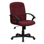 Thumbnail image #1 for Flash Furniture GO-ST-6-BY-GG Burgundy Fabric Mid-Back Executive Swivel Office Chair with Nylon Arms and Casters