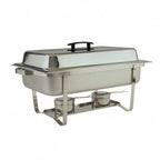 Thumbnail image #1 for Libertyware Economy CHA1W Full-Size Stainless Steel Rectangular Chafer, 8 qt, Lift-Off Dome Cover, Canned Heat