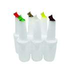 Thumbnail image #1 for TableCraft Products PourMaster 8032A Quart Pour Bottle Complete Unit with Assorted Color-Coded Spouts and Caps Case of 12