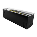 Thumbnail image #1 for Asber ADBC 94 Bottle Cooler, 95-3/4"W, 3 Sliding Lids, Stainless Steel Top, Black Exterior