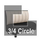 Thumbnail image #1 for ATSMFG ATS AT&S-ATQ-K36-6CH GR7 Kevin Three Quarter Circle Booth, single, 48" x 90" x 90" x 48"long x 36" high, 6-channel back, removable sinuous