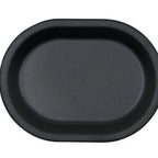 Thumbnail image #1 for Cal-Mil Isla 26123-1612-13 Wide Rim Oval Melamine Plate, 16" x 12", Matte Black Case of 3