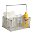 Thumbnail image #1 for G.E.T. Clipper Mill WB-700 4-Compartment Chrome-Plated Wire Condiment/Flatware Holder Case of 12