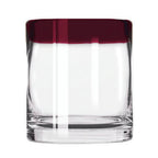 Thumbnail image #1 for Libbey Aruba 92302R Rocks Glass, 12 oz, Red Rim, Hand-Blown Glass