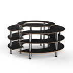 Thumbnail image #1 for Steelite International Mogogo, Modular MGCMSB01MSXF 4-Tier Round Modular Market Station, 81-1/2"W x 82"D x 41"H, Laminate Top