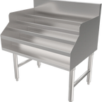 Thumbnail image #1 for ATSMFG MET MET-LQD-30 ATS MFG Freestanding Underbar Liquor Bottle Display, 4-Tier Stainless Steel, 30"W x 21"D x 33"H