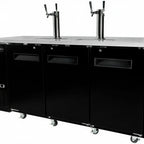 Thumbnail image #2 for SABA SDD-24-72 Three-Section Direct-Draw Beer Dispenser, 72-3/4" W, 3 Half-Barrel Capacity, Solid Doors, Black Exterior