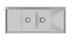 Thumbnail image #8 for KoolMore 48-Inch Commercial 2-Compartment Stainless Steel Sink with Left and Right Drainboards and Backsplash