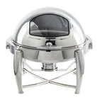 Thumbnail image #1 for TableCraft Products 12187 Round Roll-Top Chafer with Window, 6 qt, Stainless Steel and Glass, Canned Heat