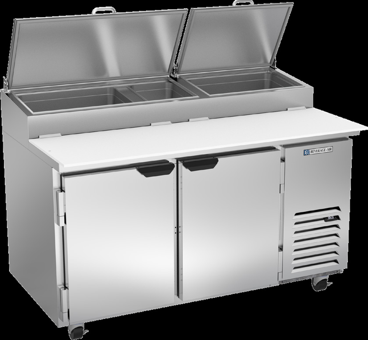 Product image #5 for Beverage-Air DP60HC 60-Inch Deli/Pizza Refrigerated Prep Table with 19-Inch Cutting Board and Pan Rail