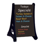 Thumbnail image #1 for AARCO Products Roll A-Frame RAF-5 Double-Sided Wheeled Black Plastic Markerboard Sidewalk Sign, 24"W x 42"H