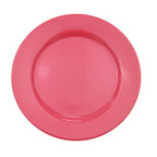 Thumbnail image #1 for CAC China Las Vegas LV-16-R 10-1/2-Inch Round Red Ceramic Plate with Rolled Edge 1 Dozen