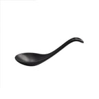 Thumbnail image #1 for CAC China XSPN-67-MK Matte Black Plastic Bouillon Soup Spoon, 6-1/2" Case of 6 Dozen
