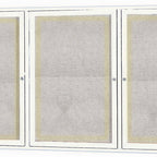 Thumbnail image #1 for AARCO Products ODCC3672-3RI Enclosed Illuminated Aluminum Bulletin Board, Wall Mounted, 72"W x 36"H, 3 Swing Doors, Outdoor, Vinyl Back Panel