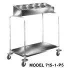Thumbnail image #1 for Piper Products/Servolift Eastern 715-1-P4 Open Tray & Silver Cart, 1 Stack, 4 Silver Dispensers, 200-Tray Capacity, Stainless Steel