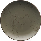 Thumbnail image #1 for International Tableware Splash™ SH-77-GS 7-Inch Round Stoneware Plate, Green Smoke Reactive Glaze, Dark Brown Trim Case of 3 Dozen