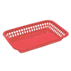 Thumbnail image #1 for TableCraft Products Grande 1077R Rectangular Plastic Platter Basket, Red, 10-3/4" x 7-3/4" x 1-1/2" Case of 36