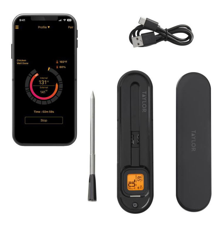 Product image #3 for Taylor Precision Digital Wireless Bluetooth Meat Thermometer with Charging Case