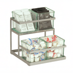 Thumbnail image #1 for Cal-Mil 3604-39 Coffee/Tea/Condiment Tray with 4 Glass Jars, Silver, 11"W x 10.5"D x 11.5"H