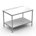 Thumbnail image #1 for Winholt Equipment DPTS-3072 5/8" Poly Top Work Table, 72"W x 30"D x 34"H, Stainless Steel Base with Undershelf