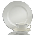 Thumbnail image #2 for 1880 Hospitality Manhattan by Oneida® F1560018330 China Oval Platter, 7-7/8" x 6", Scalloped Edge, Cream White Case of 3 Dozen