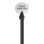Thumbnail image #1 for AARCO Products FOS-1 Oval Single-Sided Frameless Sign, 10"W x 7-1/2"H, White with Black "Please Enter Here" Lettering